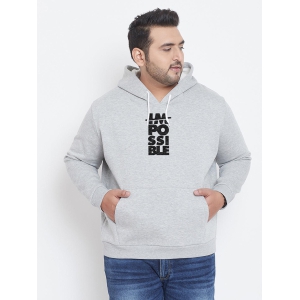 Printed Stylish Casual Winter Hooded Sweatshirt Grey 6XL