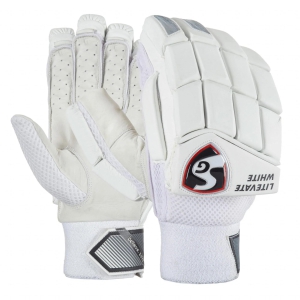 SG Litevate White Batting Gloves-junior / lh