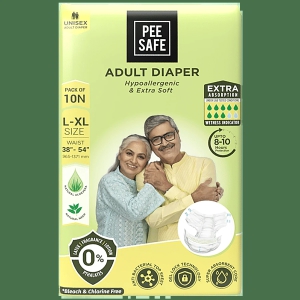 Pee Safe Adult Diaper | Extra Large, 10 Pcs