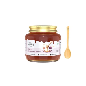 Farm Naturelle-Figs-Anjeer (Dry Fruit) in Cinnamon Infused Wild Forest Honey-A Gift for your loved ones-400 g (Glass Bottle)