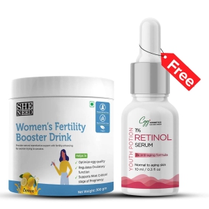 SheNeed Women’s Fertility Booster Drink for Women with Folic Acid, Vitamin B-12, Myo-Inositol for Hormone Balance, Regulate Ovulatory Function, Increases Chances of Pregnancy- 300gm AND GET FRE