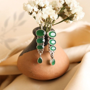 Stacked Hydro Emerald Earrings