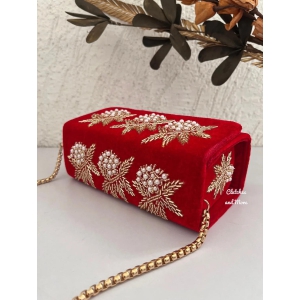 Ma Bella Box Clutch Red