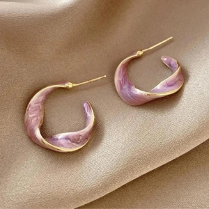Lavender Dream Hoops Earring - Buy Any 5 for Rs. 500