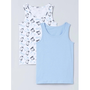 Boys Shark All Over Print & Solid Blue Pack of 2-7-8 YRS