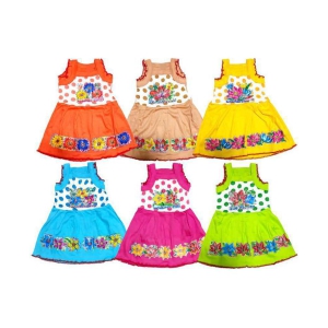 Baby girl cotton printed frock (pack of 6) - None