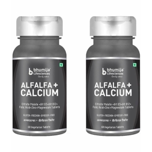 Bhumija Lifesciences Alfalfa Calcium Citrate Malate with Vitamin D3, B12, Magnesium, Zinc 60 Tablet