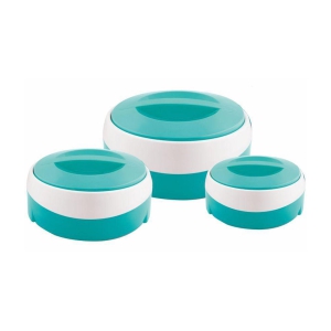 PearlPet - Light Green Plastic Serve Casserole ( Set of 3 , 1000,2000,3000 mL ) - Light Green