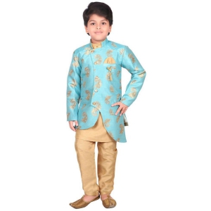 Ahhaaaa Ethnic Wear Sherwani Kurta and Pyjama Set For Kids and Boys (Sky Blue, 2-3 Years) - None