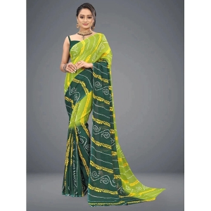 ANAND SAREES - Green Georgette Saree Without Blouse Piece ( Pack of 1 ) - Green