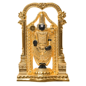 Diviniti 24K Gold Plated Lord Tirupati Balaji Idol for Home Decor Showpiece (20X13CM)