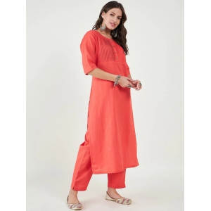 Yoke Design Pleated Pure Cotton Kurta With Trouser