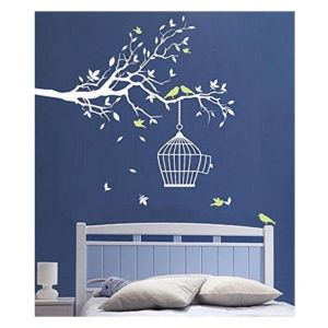 Print Mantras Tree Branch Birds Wall stickers Nature Sticker ( 125 x 155 cms )