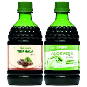 NUTROCOPIA Triphala Juice & Giloy Aloe Vera Juice To Boost Immunity Pack of 2 of 400 ML(800 ML)