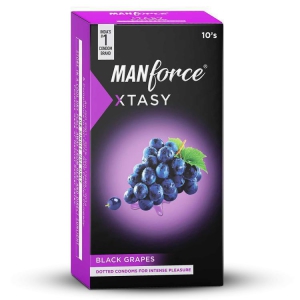 Manforce XTASY Black Grapes 2-in-1 texture Condoms (342 dots & 2 contours) 10s