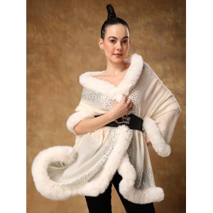 White fur shawl, ideal dress fur shawl made with swarovski