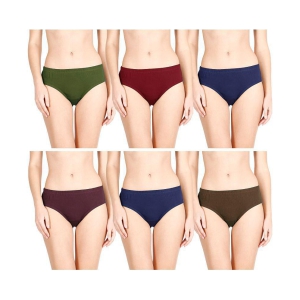 Rupa Jon - Multicolor Cotton Solid Womens Briefs ( Pack of 6 ) - XL