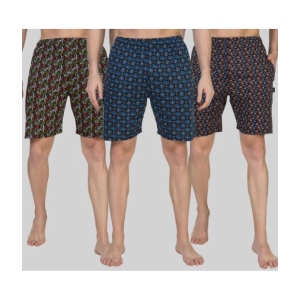 Zeffit - Multi Cotton Mens Shorts ( Pack of 3 ) - None