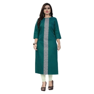 Rangrasiya Green Cotton Straight Kurti - XL