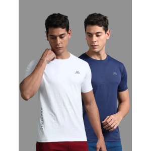 JILZ Polyester Regular Fit Solid Half Sleeves Mens T-Shirt - Multicolor ( Pack of 2 ) - None