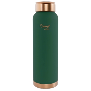 LA'FORTE Pure Copper Water Bottle with Leak Proof Lid (1000 Ml) Sea Green