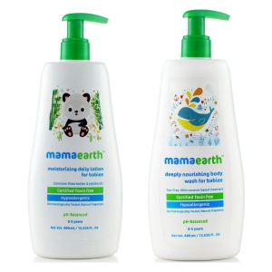 Mamaearth Daily Moisturizing Baby Lotion, 200ml änd Nourishing Bodywash  (400 Ml, 0-5 Yrs)