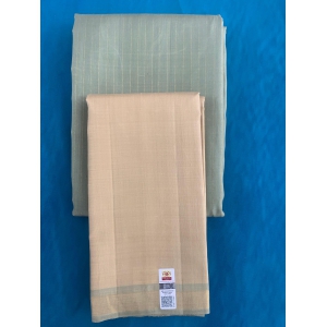 NVHSVOG003-Oilve Green Handloom Silk Veshti And NVHSSOG004-Olive Green Handloom Silk Shirt 2.5 meters