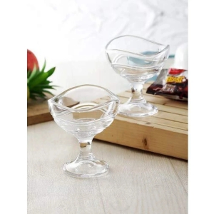 Somil Designer Ice Cream Bowl Glass Dessert Bowl 100 mL ( Set of 2 ) - Transparent