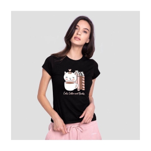 Bewakoof - Black Cotton Regular Fit Women's T-Shirt ( Pack of 1 ) - None