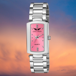 LOIS CARON Analogue Pink Dial Women''s Watch (LCS-4679)