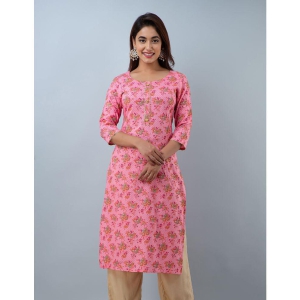 doriya-rayon-printed-34th-sleeves-straight-pink-kurti-single-none