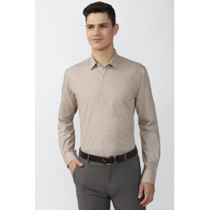 Men Beige Regular Fit Formal Full Sleeves Formal Shirt