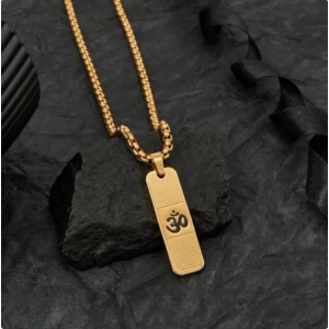 24K Gold Plated OM D Pendant with Necklace Chain
