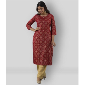 FABRR - Maroon Straight Cotton Women''s Stitched Salwar Suit ( Pack of 1 ) - M