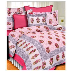 Uniqchoice Cotton Double Bedsheet with 2 Pillow Covers ( 240 cm x 215 cm )