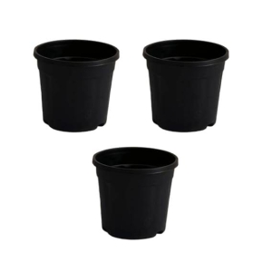 Set of 3 - 8 Inch  Black Nursery Pot