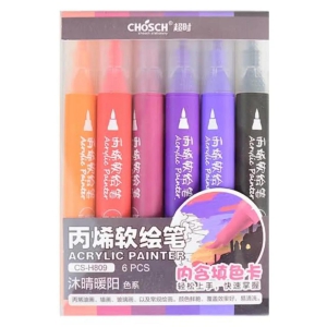 Acrylic Painter Marker Calligraphy Brush Pen - Precision in a Single Pen Contain 1 Unit Pen-RED