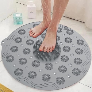 Bathroom Mat- Silicone Non Slip Round Bathroom Mat-Free Size