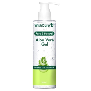 Pure Aloe Vera Gel for Hair, Skin, Aloe Vera Gel Enriched with Vitamin E Natural - 200gms - WishCare