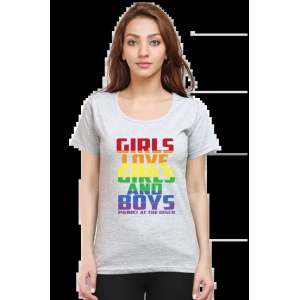 Girls Love Womens T Shirt-Grey Melange / XXL