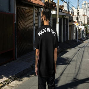 Made in Hell Oversized Graphic T-Shirt - Premium Cotton Comfort | 220 GSM Cotton | Shopeznow Exclusive-S / Black