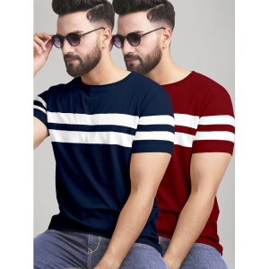 AUSK - Multicolor Cotton Blend Regular Fit Men's T-Shirt ( Pack of 2 ) - None
