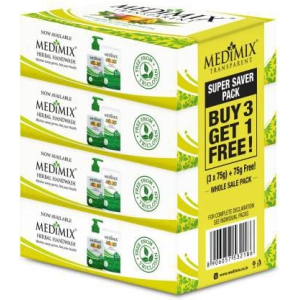 MEDIMIX Transparent Soap | Buy 3 Get 1 Free | Effective for Dry Skin | (4 x 75 g)