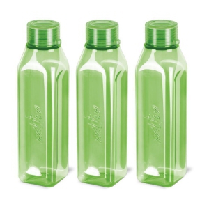 Milton Prime 1000 Pet Water Bottle, Set of 3, 1 Litre Each, Green - Green