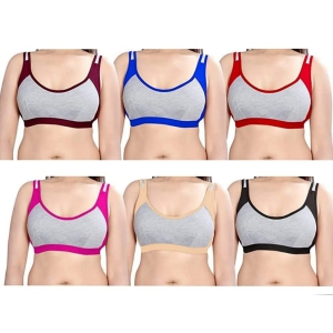 Elecsera Pack of 6 Women Sports Non Padded Bra