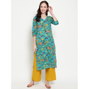 Antaran - Green Cotton Womens Straight Kurti ( Pack of 1 ) - None