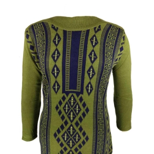 Woollen Stylish Boat Nech Design-Olive / S-XL