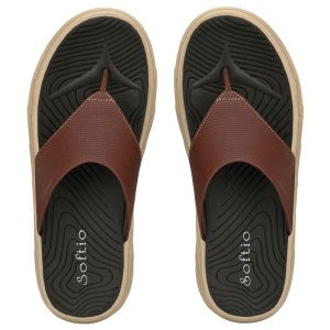 softio - Brown Men's Thong Flip Flop - None