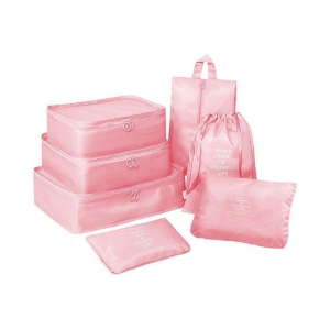 House Of Quirk Pink 7 PieceTravel Organizer Bag Premium Quality