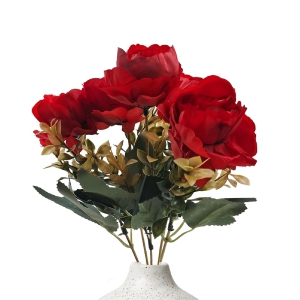 Peony Bloom Artificial Flowers Red